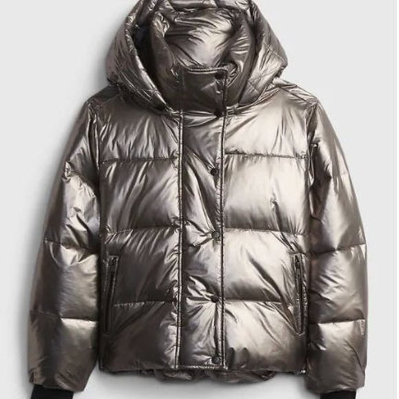 Gap NWT Gunmetal Puffer Jacket - Picture 5 of 17